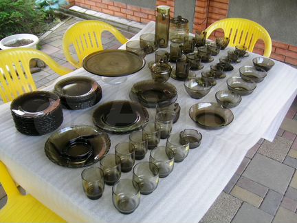 Посуда Luminarc, Франция, темное стекло