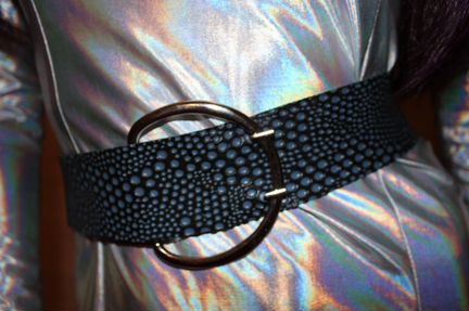 Ремень Пояс латекс синий 4см